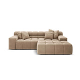 Hawaii 2-Sitzer Ecksofa, Rechte Seite, aus Samt in Cappuccino (Magic Velvet 2284), 240x160 cm von Cosmopolitan Design – Bild 1
