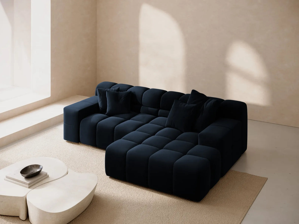Hawaii 2-Sitzer Ecksofa, Rechte Seite, aus Samt in Marineblau (Magic Velvet 2211), 240x160 cm von Cosmopolitan Design – Bild 2