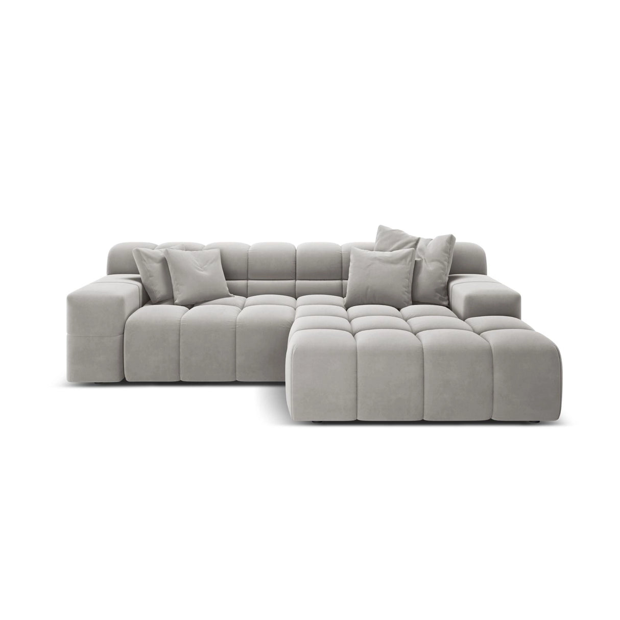 Hawaii 2-Sitzer Ecksofa, Rechte Seite, aus Samt in Silber (Magic Velvet 2218), 240x160 cm von Cosmopolitan Design – Bild 1
