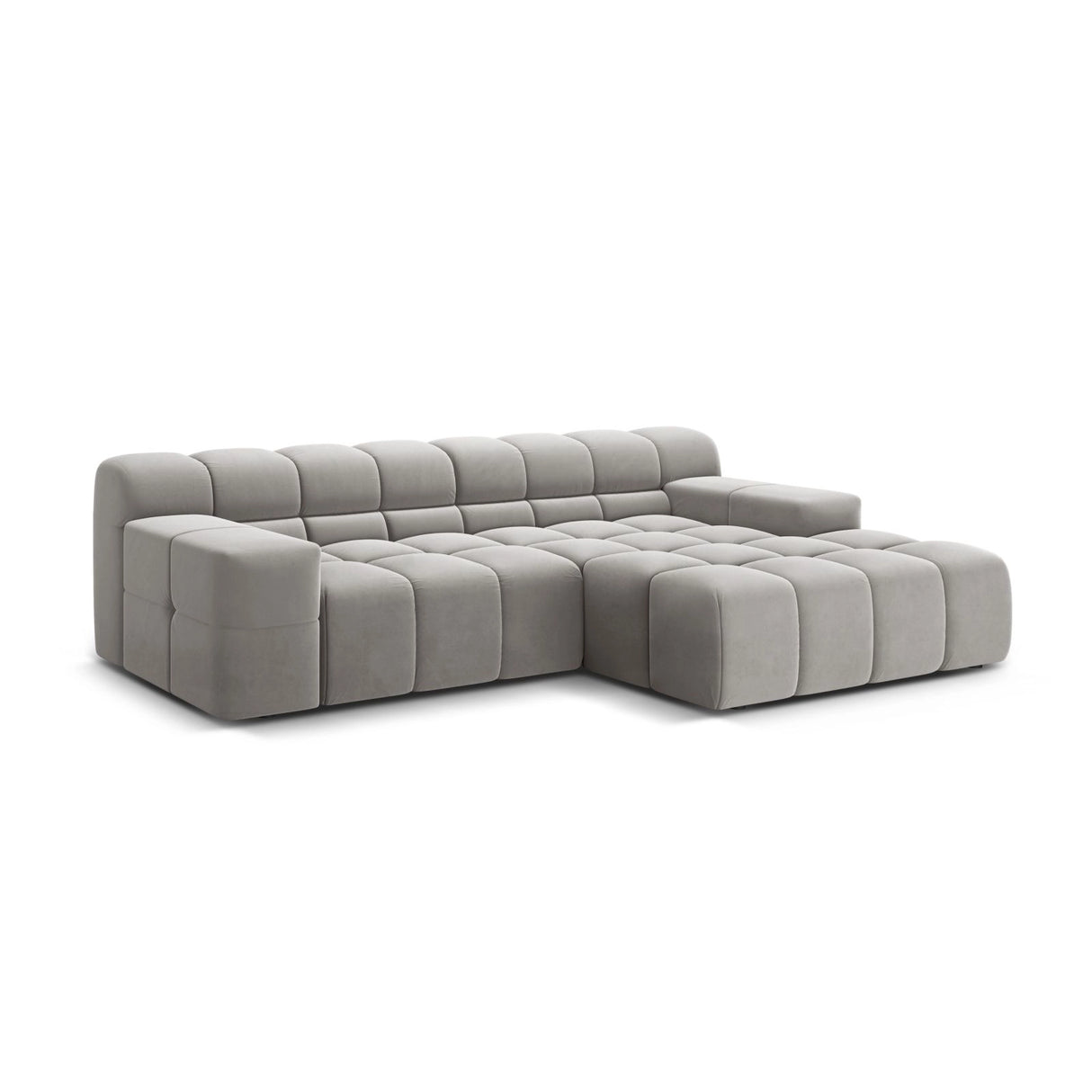 Hawaii 2-Sitzer Ecksofa, Rechte Seite, aus Samt in Silber (Magic Velvet 2218), 240x160 cm von Cosmopolitan Design – Bild 4