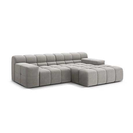 Hawaii 2-Sitzer Ecksofa, Rechte Seite, aus Samt in Silber (Magic Velvet 2218), 240x160 cm von Cosmopolitan Design – Bild 4