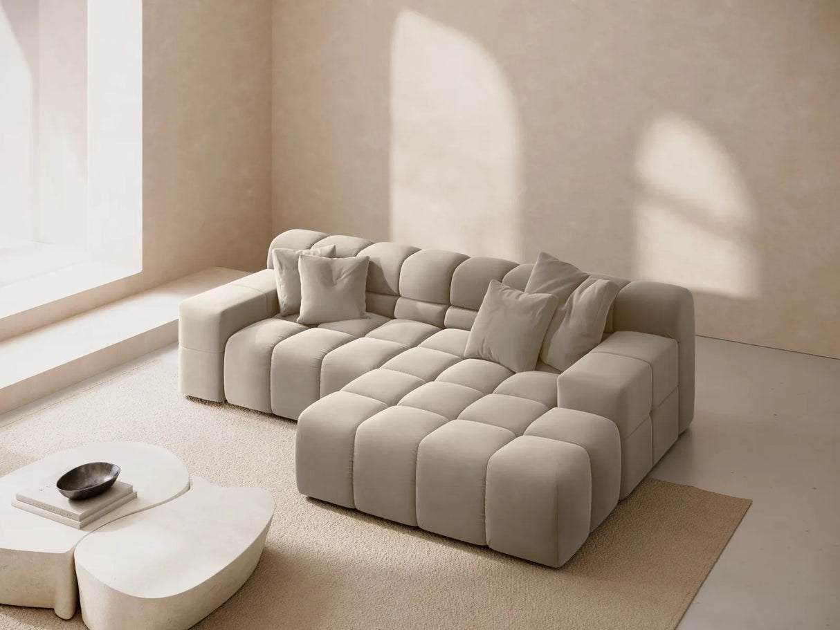 Hawaii 2-Sitzer Ecksofa, Rechte Seite, aus Samt oder Strukturstoff, 240x160 cm von Cosmopolitan Design – Bild 2