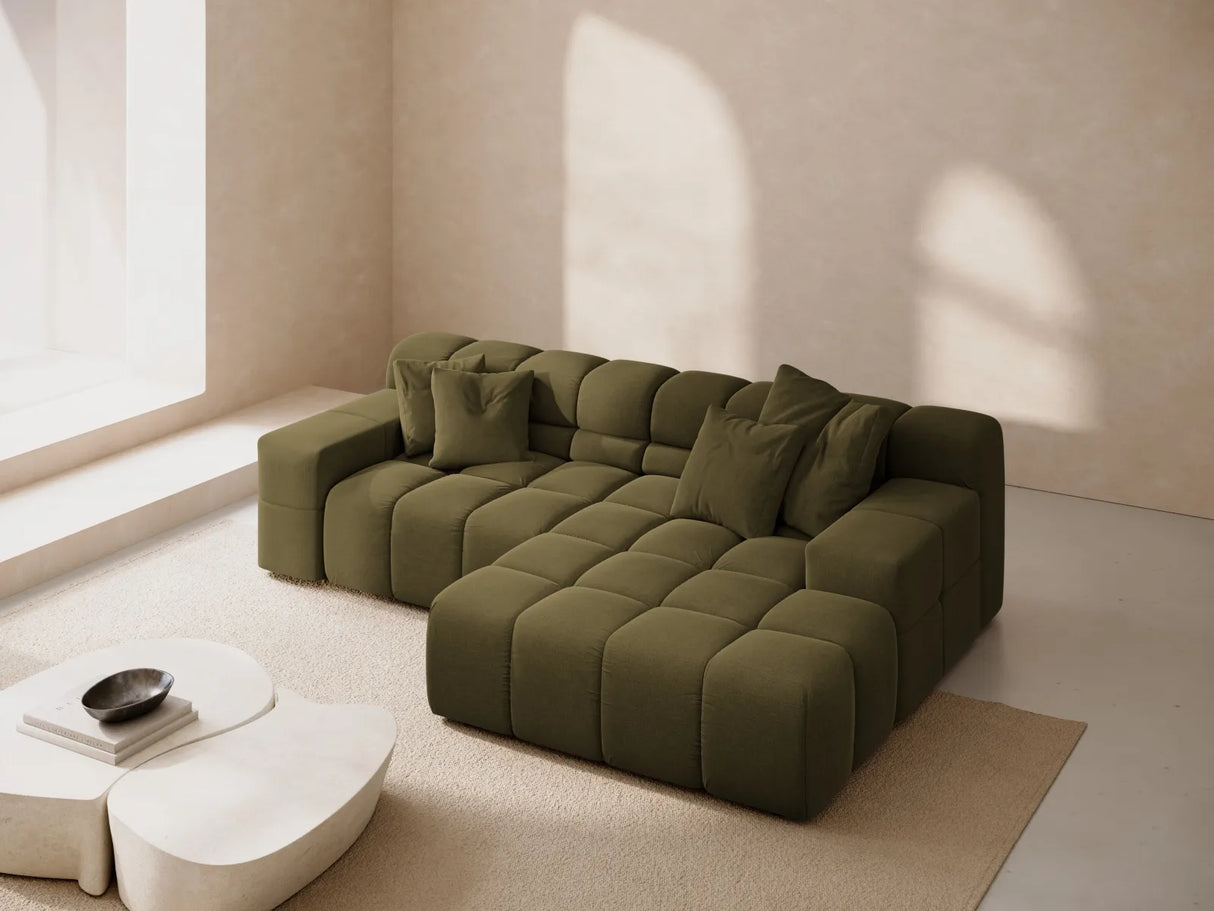 Hawaii 2-Sitzer Ecksofa, Rechte Seite, aus Strukturierter Stoff in Grün (Moly 38), 240x160 cm von Cosmopolitan Design – Bild 2