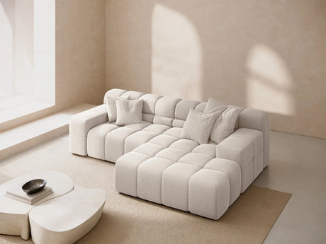 Hawaii 2-Sitzer Ecksofa, Rechte Seite, aus Strukturierter Stoff in Leichtes Beige (Moly 02), 240x160 cm von Cosmopolitan Design – Bild 2