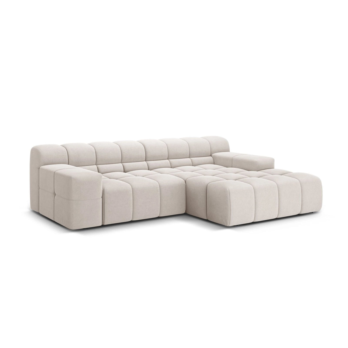 Hawaii 2-Sitzer Ecksofa, Rechte Seite, aus Strukturierter Stoff in Leichtes Beige (Moly 02), 240x160 cm von Cosmopolitan Design – Bild 4