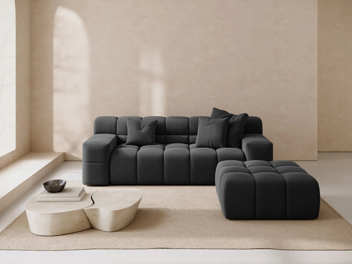 Hawaii 2-Sitzer Sofa aus Strukturierter Stoff in Anthrazit (Moly 97), 210x100x75 cm von Cosmopolitan Design – Bild 2