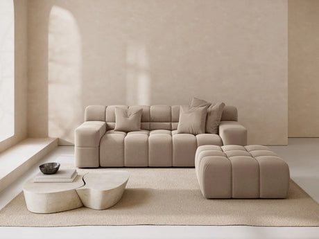 Hawaii 2-Sitzer Sofa aus Strukturierter Stoff in Cappuccino (Moly 11), 210x100x75 cm von Cosmopolitan Design – Bild 2