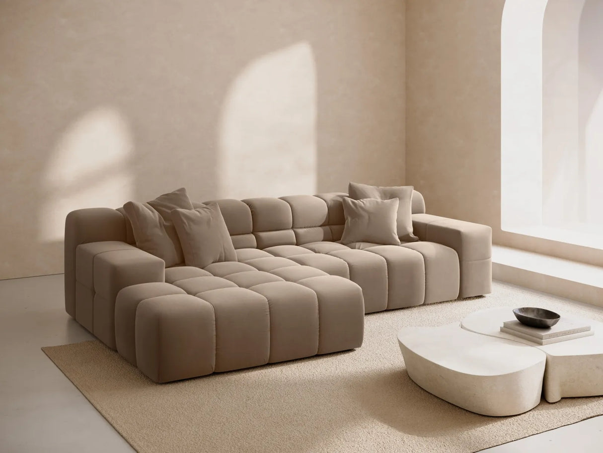 Hawaii 3-Sitzer Ecksofa, Linke Seite, aus Samt in Cappuccino (Magic Velvet 2284), 270x160x75 cm von Cosmopolitan Design – Bild 2