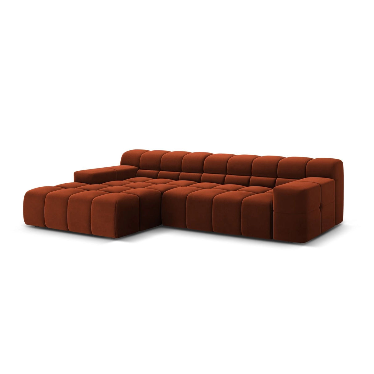 Hawaii 3-Sitzer Ecksofa, Linke Seite, aus Samt in Rotbraun (Magic Velvet 2285), 270x160x75 cm von Cosmopolitan Design – Bild 4