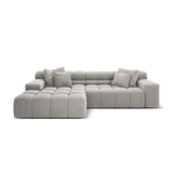 Hawaii 3-Sitzer Ecksofa, Linke Seite, aus Samt in Silber (Magic Velvet 2218), 270x160x75 cm von Cosmopolitan Design – Bild 1