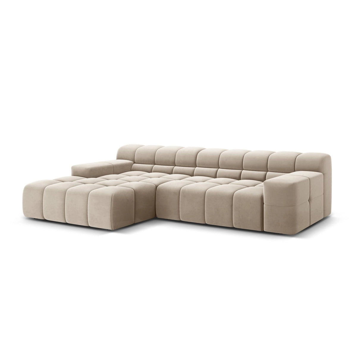 Hawaii 3-Sitzer Ecksofa, Linke Seite, aus Samt oder Strukturstoff, 270x160x75 cm von Cosmopolitan Design – Bild 4