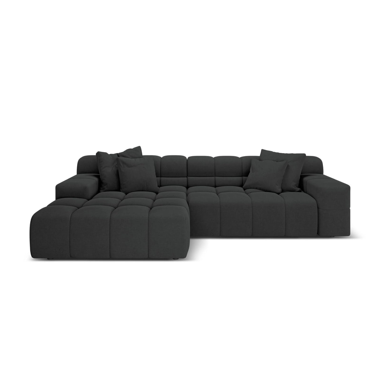 Hawaii 3-Sitzer Ecksofa, Linke Seite, aus Strukturierter Stoff in Anthrazit (Moly 97), 270x160x75 cm von Cosmopolitan Design – Bild 1