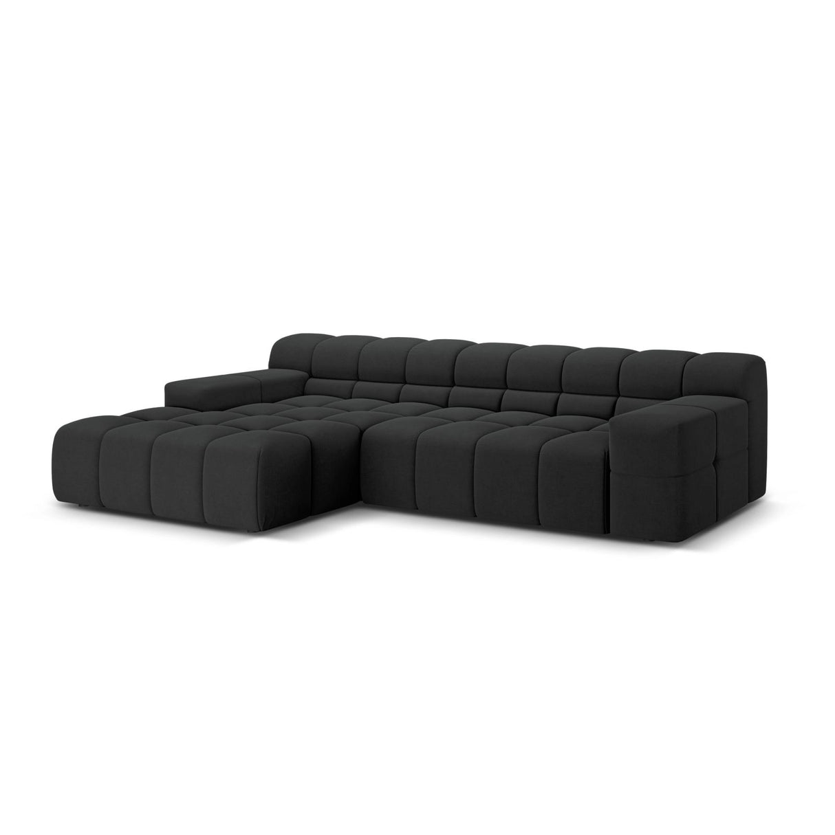 Hawaii 3-Sitzer Ecksofa, Linke Seite, aus Strukturierter Stoff in Anthrazit (Moly 97), 270x160x75 cm von Cosmopolitan Design – Bild 4