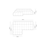 Hawaii 3-Sitzer Ecksofa, Linke Seite, aus Strukturierter Stoff in Cappuccino (Moly 11), 270x160x75 cm von Cosmopolitan Design – Bild 3
