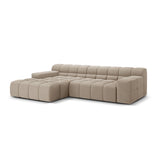 Hawaii 3-Sitzer Ecksofa, Linke Seite, aus Strukturierter Stoff in Cappuccino (Moly 11), 270x160x75 cm von Cosmopolitan Design – Bild 4