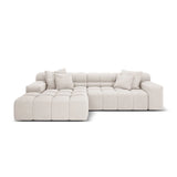 Hawaii 3-Sitzer Ecksofa, Linke Seite, aus Strukturierter Stoff in Hellbeige (Moly 02), 270x160x75 cm von Cosmopolitan Design – Bild 1