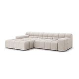 Hawaii 3-Sitzer Ecksofa, Linke Seite, aus Strukturierter Stoff in Hellbeige (Moly 02), 270x160x75 cm von Cosmopolitan Design – Bild 4