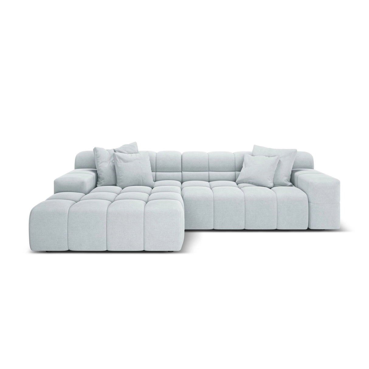 Hawaii 3-Sitzer Ecksofa, Linke Seite, aus Strukturierter Stoff in Hellgrau (Moly 70), 270x160x75 cm von Cosmopolitan Design – Bild 1