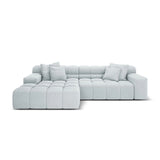 Hawaii 3-Sitzer Ecksofa, Linke Seite, aus Strukturierter Stoff in Hellgrau (Moly 70), 270x160x75 cm von Cosmopolitan Design – Bild 1