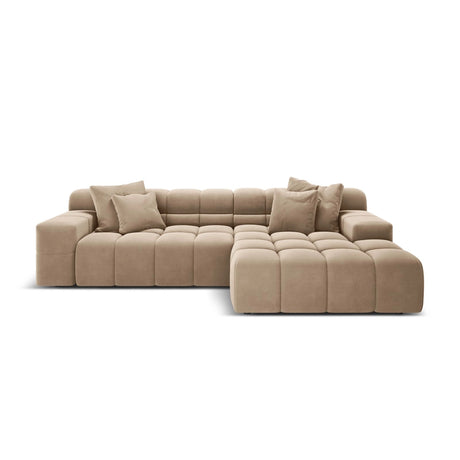 Hawaii 3-Sitzer Ecksofa, Rechte Seite, aus Samt in Cappuccino (Magic Velvet 2284), 270x160x75 cm von Cosmopolitan Design – Bild 1