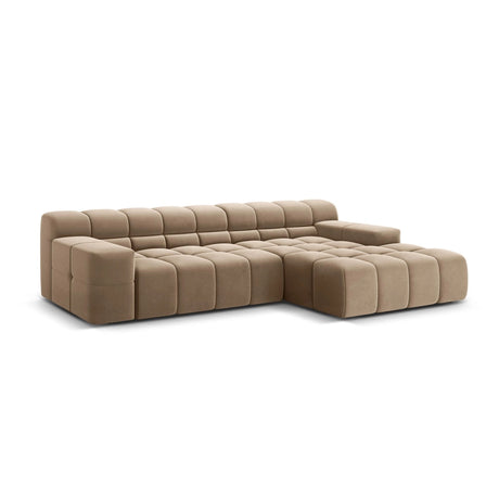 Hawaii 3-Sitzer Ecksofa, Rechte Seite, aus Samt in Cappuccino (Magic Velvet 2284), 270x160x75 cm von Cosmopolitan Design – Bild 4