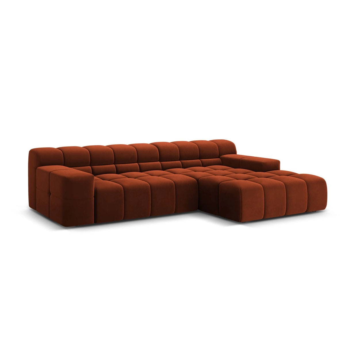Hawaii 3-Sitzer Ecksofa, Rechte Seite, aus Samt in Rotbraun (Magic Velvet 2285), 270x160x75 cm von Cosmopolitan Design – Bild 4