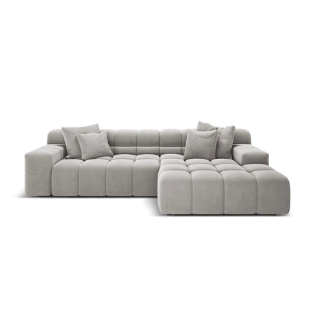 Hawaii 3-Sitzer Ecksofa, Rechte Seite, aus Samt in Silber (Magic Velvet 2218), 270x160x75 cm von Cosmopolitan Design – Bild 1