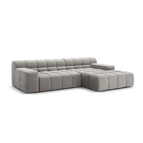 Hawaii 3-Sitzer Ecksofa, Rechte Seite, aus Samt in Silber (Magic Velvet 2218), 270x160x75 cm von Cosmopolitan Design – Bild 4