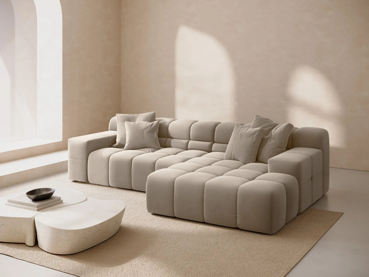 Hawaii 3-Sitzer Ecksofa, Rechte Seite, aus Samt oder Strukturstoff, 270x160x75 cm von Cosmopolitan Design – Bild 2