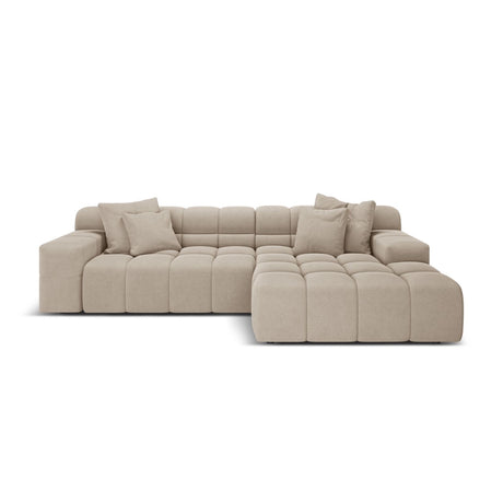 Hawaii 3-Sitzer Ecksofa, Rechte Seite, aus Strukturierter Stoff in Cappuccino (Moly 11), 270x160x75 cm von Cosmopolitan Design – Bild 1