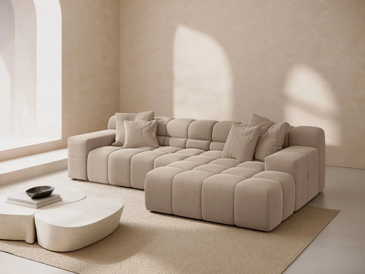 Hawaii 3-Sitzer Ecksofa, Rechte Seite, aus Strukturierter Stoff in Cappuccino (Moly 11), 270x160x75 cm von Cosmopolitan Design – Bild 2