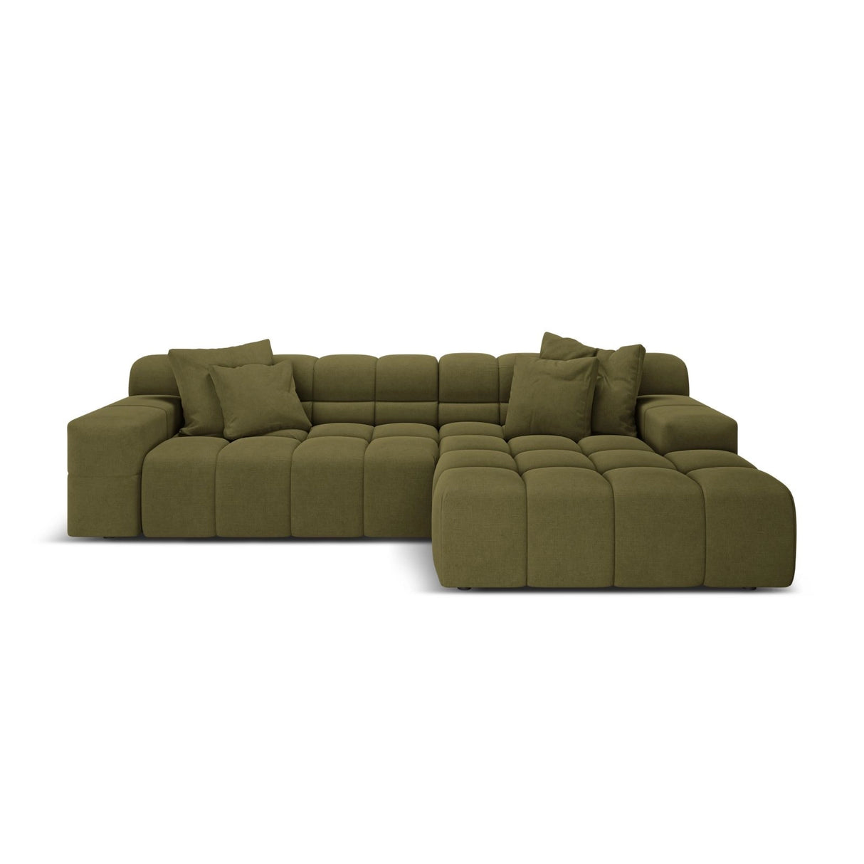 Hawaii 3-Sitzer Ecksofa, Rechte Seite, aus Strukturierter Stoff in Grün (Moly 38), 270x160x75 cm von Cosmopolitan Design – Bild 1