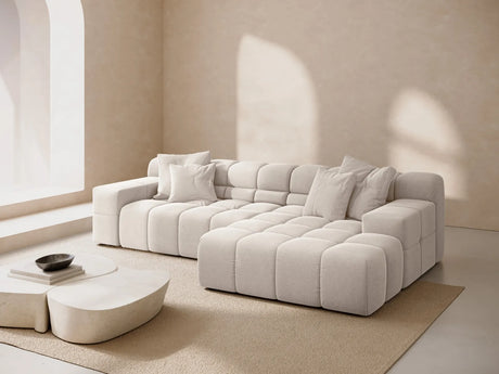 Hawaii 3-Sitzer Ecksofa, Rechte Seite, aus Strukturierter Stoff in Hellbeige (Moly 02), 270x160x75 cm von Cosmopolitan Design – Bild 2