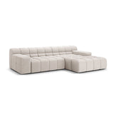 Hawaii 3-Sitzer Ecksofa, Rechte Seite, aus Strukturierter Stoff in Hellbeige (Moly 02), 270x160x75 cm von Cosmopolitan Design – Bild 4