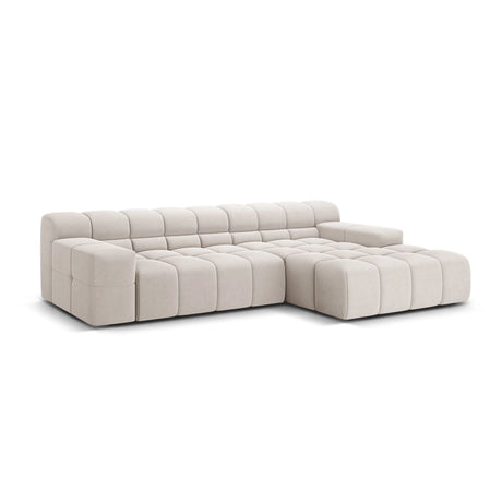 Hawaii 3-Sitzer Ecksofa, Rechte Seite, aus Strukturierter Stoff in Hellbeige (Moly 02), 270x160x75 cm von Cosmopolitan Design – Bild 4