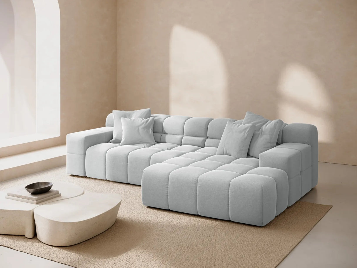 Hawaii 3-Sitzer Ecksofa, Rechte Seite, aus Strukturierter Stoff in Hellgrau (Moly 70), 270x160x75 cm von Cosmopolitan Design – Bild 2