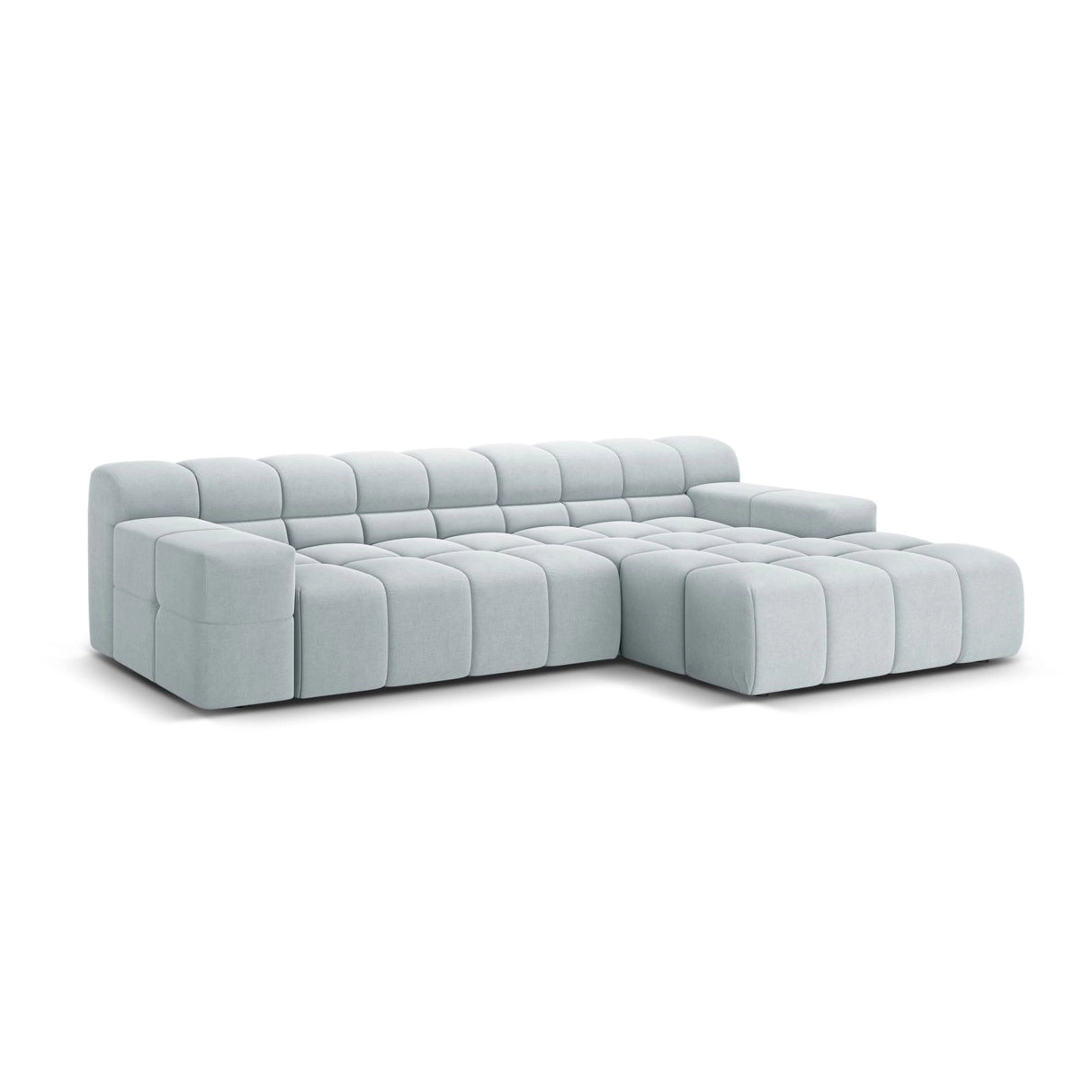 Hawaii 3-Sitzer Ecksofa, Rechte Seite, aus Strukturierter Stoff in Hellgrau (Moly 70), 270x160x75 cm von Cosmopolitan Design – Bild 4