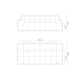 Hawaii 3-Sitzer Sofa aus Samt in Cappuccino (Magic Velvet 2284), 240x100x75 cm von Cosmopolitan Design – Bild 3