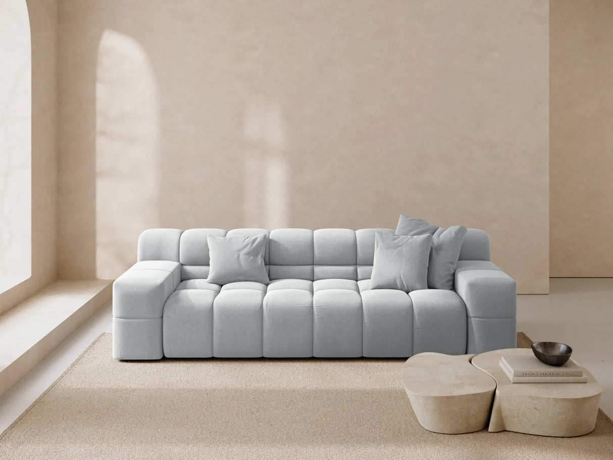 Hawaii 3-Sitzer Sofa aus Strukturierter Stoff in Hellgrau (Moly 70), 240x100x75 cm von Cosmopolitan Design – Bild 2