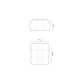 Hawaii Pouf aus Samt oder Strukturstoff, 90x100x38 cm von Cosmopolitan Design – Bild 3