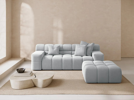 Hawaii Pouf aus Strukturierter Stoff in Hellgrau (Moly 70), 90x100x38 cm von Cosmopolitan Design – Bild 2