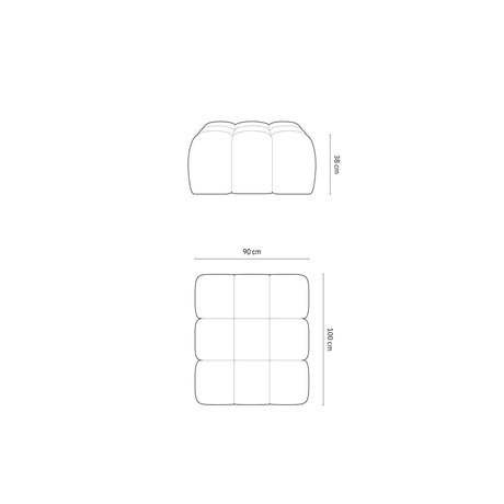 Hawaii Pouf aus Strukturierter Stoff in Hellgrau (Moly 70), 90x100x38 cm von Cosmopolitan Design – Bild 3