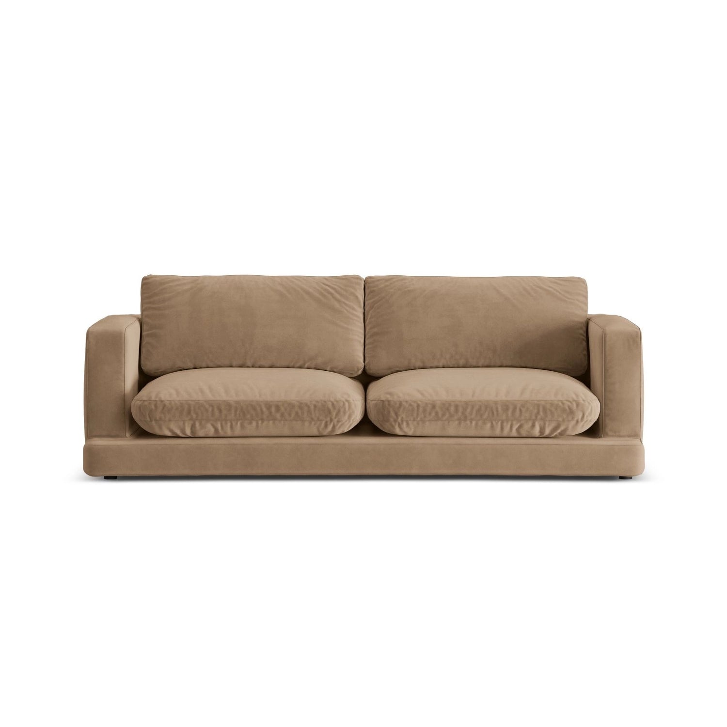 Ibiza 3-Sitzer Sofa aus Samt in Dunkelbeige (Riviera 24), 210x105x86 cm von Cosmopolitan Design – Bild 1