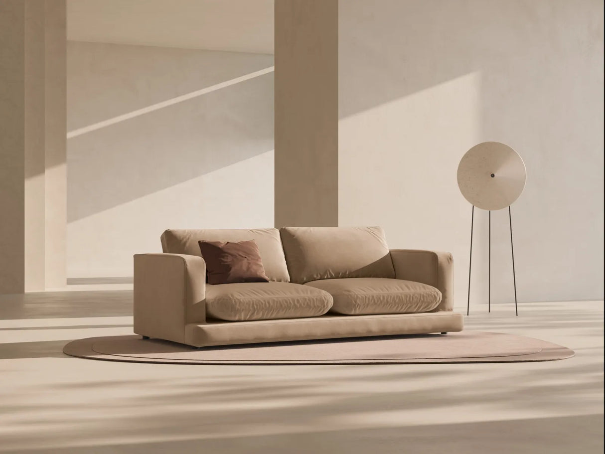 Ibiza 3-Sitzer Sofa aus Samt in Dunkelbeige (Riviera 24), 210x105x86 cm von Cosmopolitan Design – Bild 2