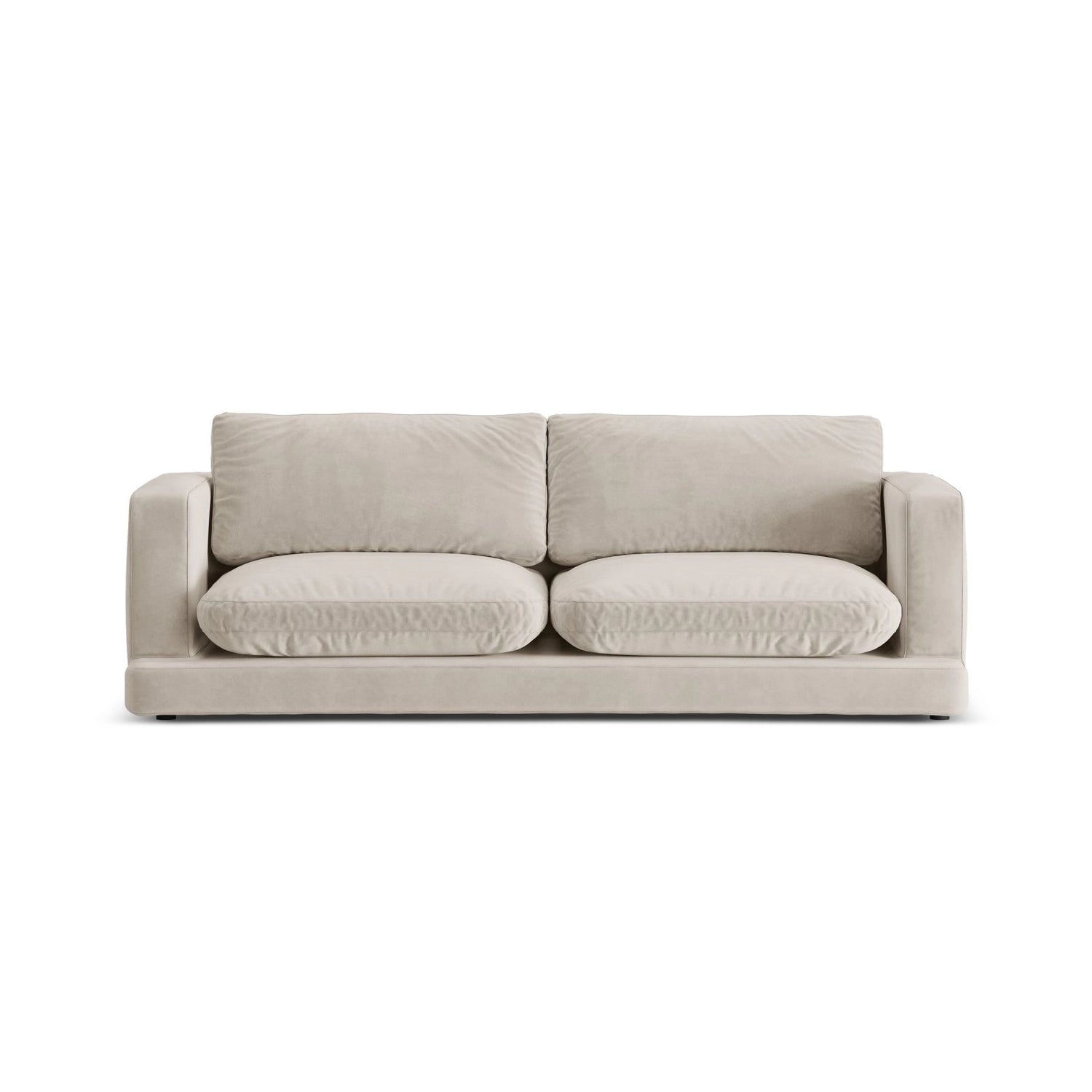 Ibiza 3-Sitzer Sofa aus Samt in Hellbeige (Riviera 21), 210x105x86 cm von Cosmopolitan Design – Bild 1
