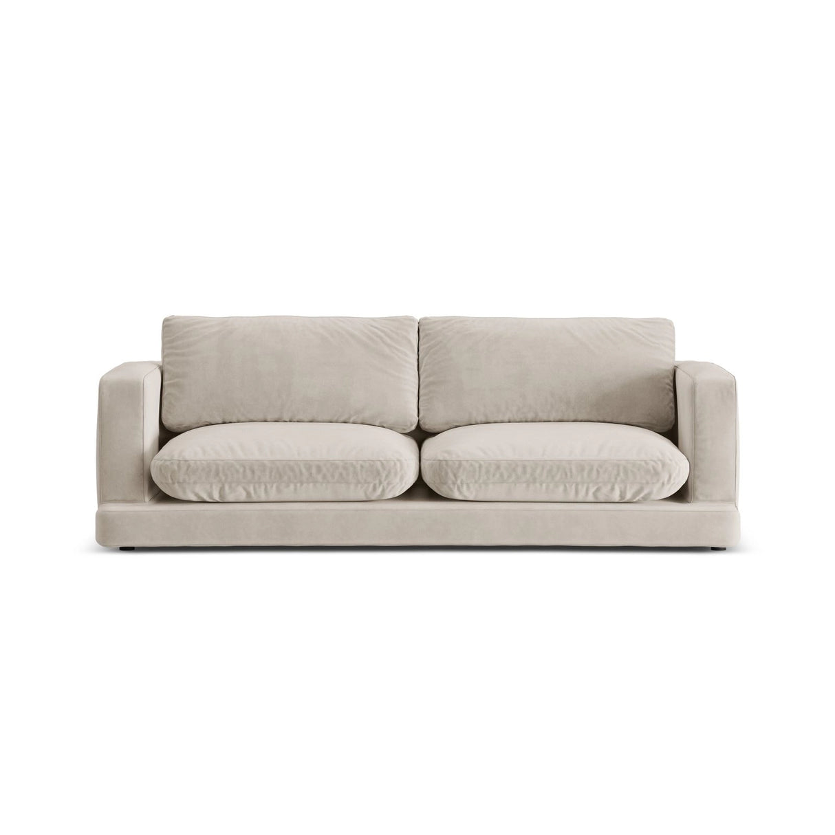 Ibiza 3-Sitzer Sofa aus Samt in Hellbeige (Riviera 21), 210x105x86 cm von Cosmopolitan Design – Bild 1
