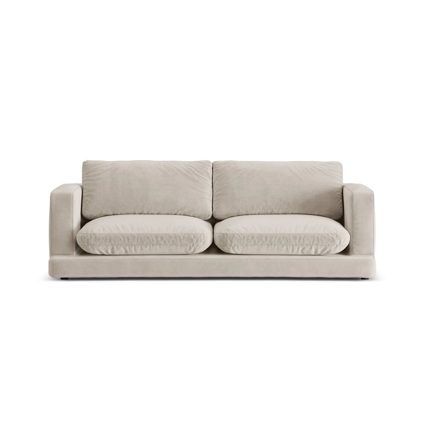 Ibiza 3-Sitzer Sofa aus Samt in Hellbeige (Riviera 21), 210x105x86 cm von Cosmopolitan Design – Bild 1