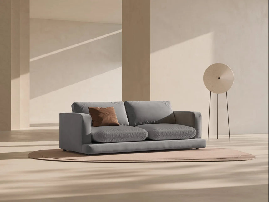 Ibiza 3-Sitzer Sofa aus Samt in Hellgrau (Riviera 91), 210x105x86 cm von Cosmopolitan Design – Bild 2