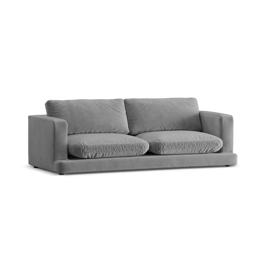 Ibiza 3-Sitzer Sofa aus Samt in Hellgrau (Riviera 91), 210x105x86 cm von Cosmopolitan Design – Bild 4