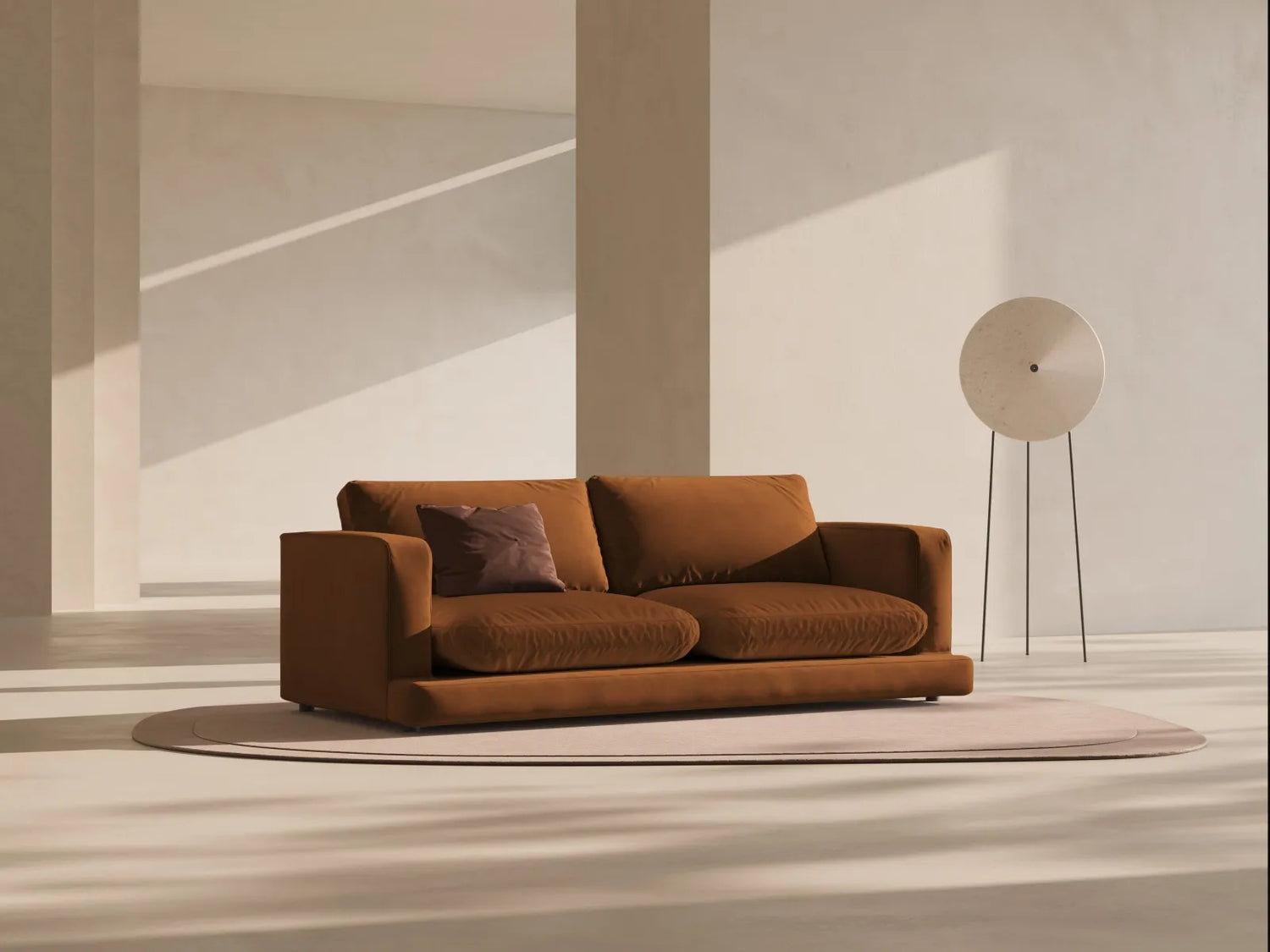 Ibiza 3-Sitzer Sofa aus Samt in Terrakotta (Riviera 56), 210x105x86 cm von Cosmopolitan Design – Bild 2
